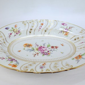 Large Antique Richard Klemm Dresden Porcelain Platter with Deutsche Blumen - PC