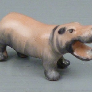 Vintage Metzler & Ortloff Miniature Hippopotamus Hippo Porcelain Figurine