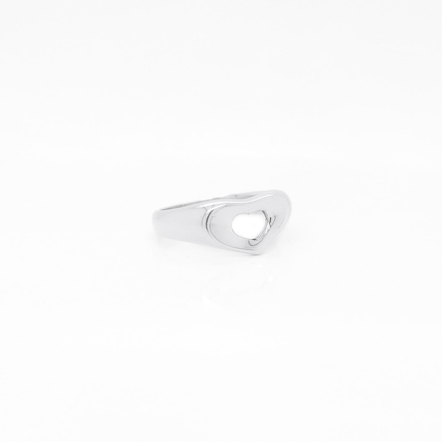 Tiffany & Co. Open Heart Sterling Silver Ring by Elsa 