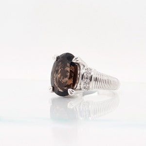 Judith Ripka Sterling Silver, Smoky Quartz, & Diamonique CZ Ring