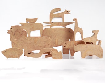 Complete Boxed 16 Animali Puzzle Set by Enzo Mari for Danesse Milano