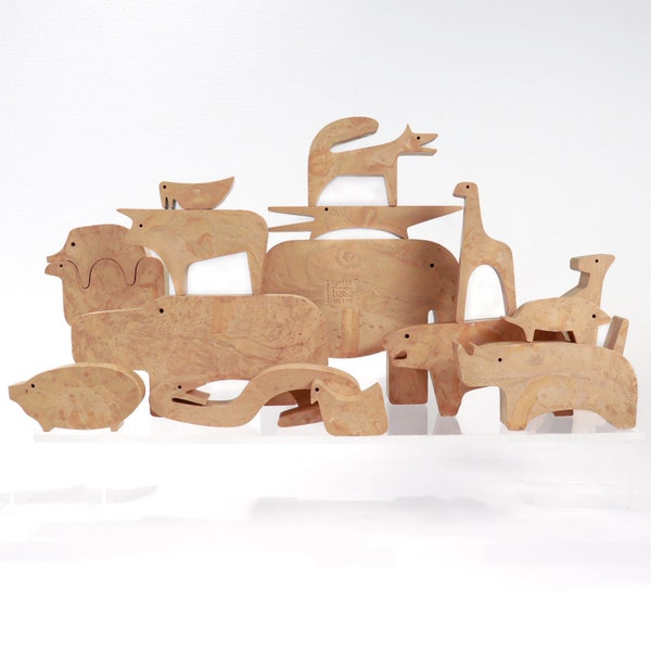 Complete Boxed 16 Animali Puzzle Set by Enzo Mari for Danesse Milano