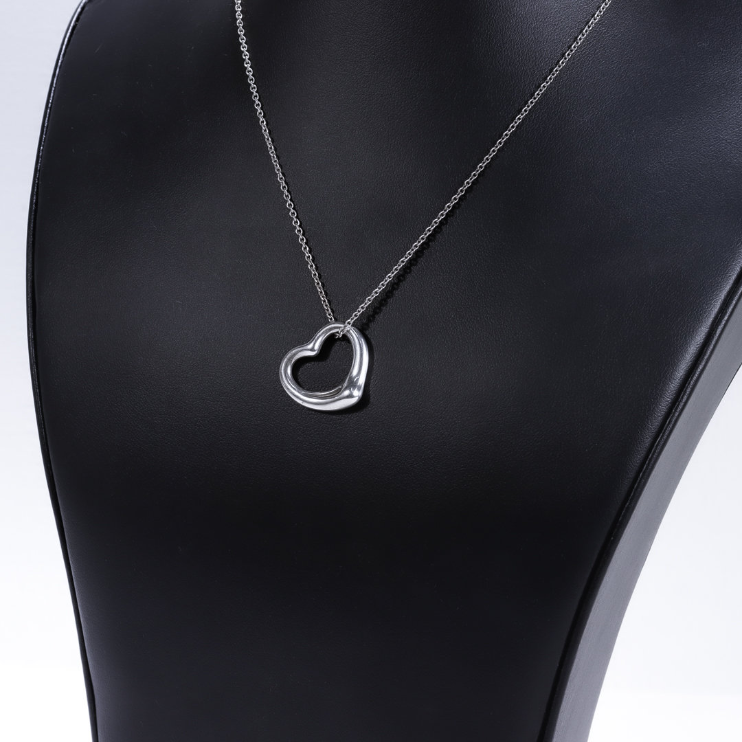 Estate Tiffany & Co Elsa Peretti Large Open Heart Sterling Silver