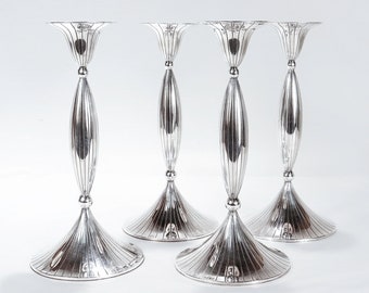 4 Spritzer & Fuhrmann Mid-Century Modern Sterling Silver Candlesticks