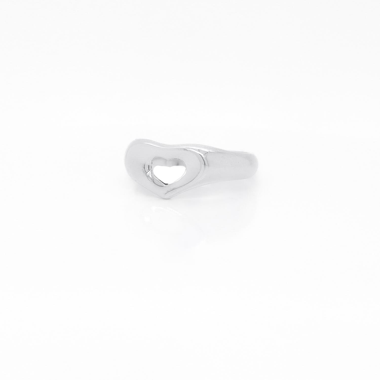 Tiffany & Co. Open Heart Sterling Silver Ring by Elsa Peretti - Etsy