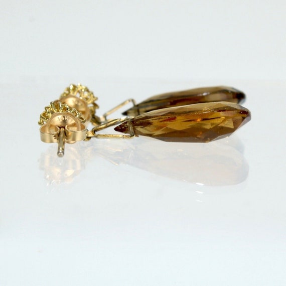 Vintage 14 Karat Gold & Glass Bead Earrings - image 5