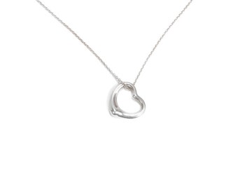 Estate Tiffany & Co Elsa Peretti Large Open Heart Sterling Silver