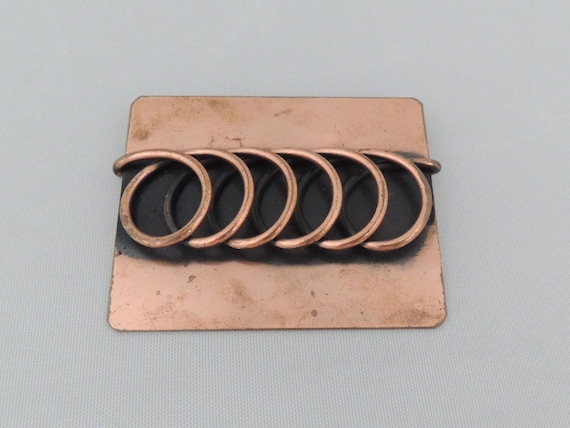 Vintage Modernist Rebajes Signed Copper Twist Bro… - image 1