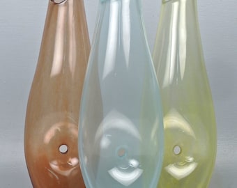 3 Jacqueline Terpins Brazilian Modernist Art Glass Vases - Top Design Studio