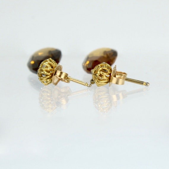 Vintage 14 Karat Gold & Glass Bead Earrings - image 4