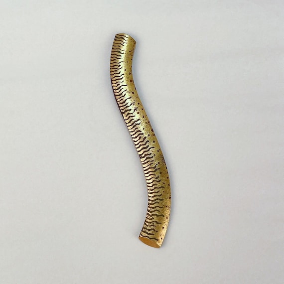 Curved Shakudo Brooch by the Japanese Modernist H… - image 1