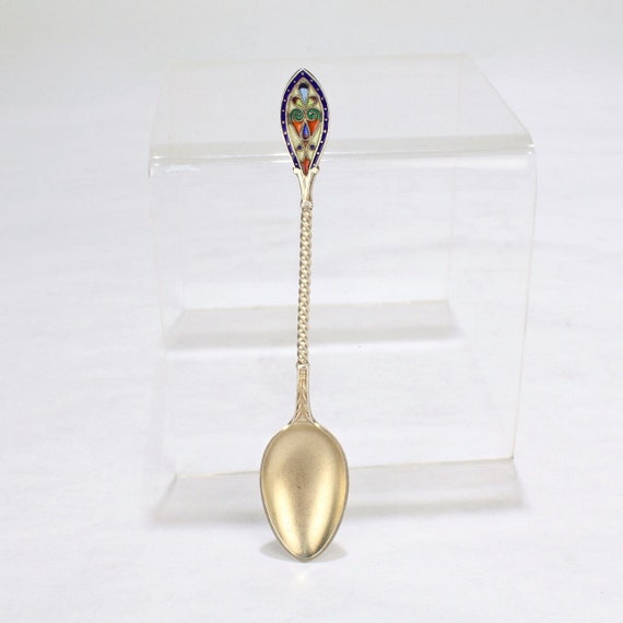 Antique David Andersen Gilt Sterling Silver & Plique A Jour