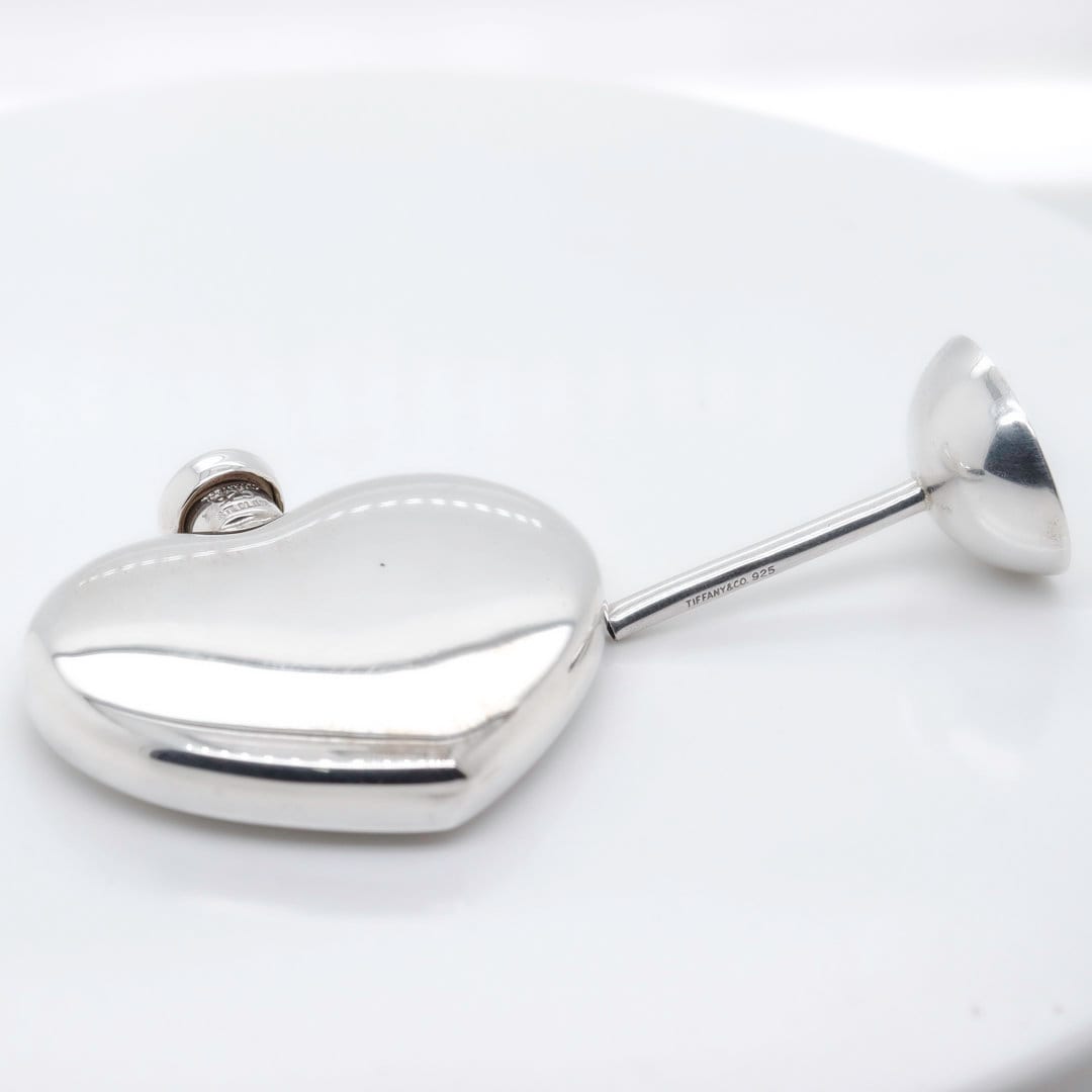 Tiffany & Co. Sterling Silver Heart Shaped Perfume Flask and