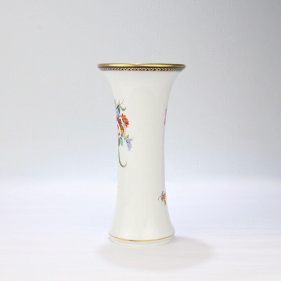 大きな古いまたはアンティークのマイセン磁器の花瓶 - コバルトブルー