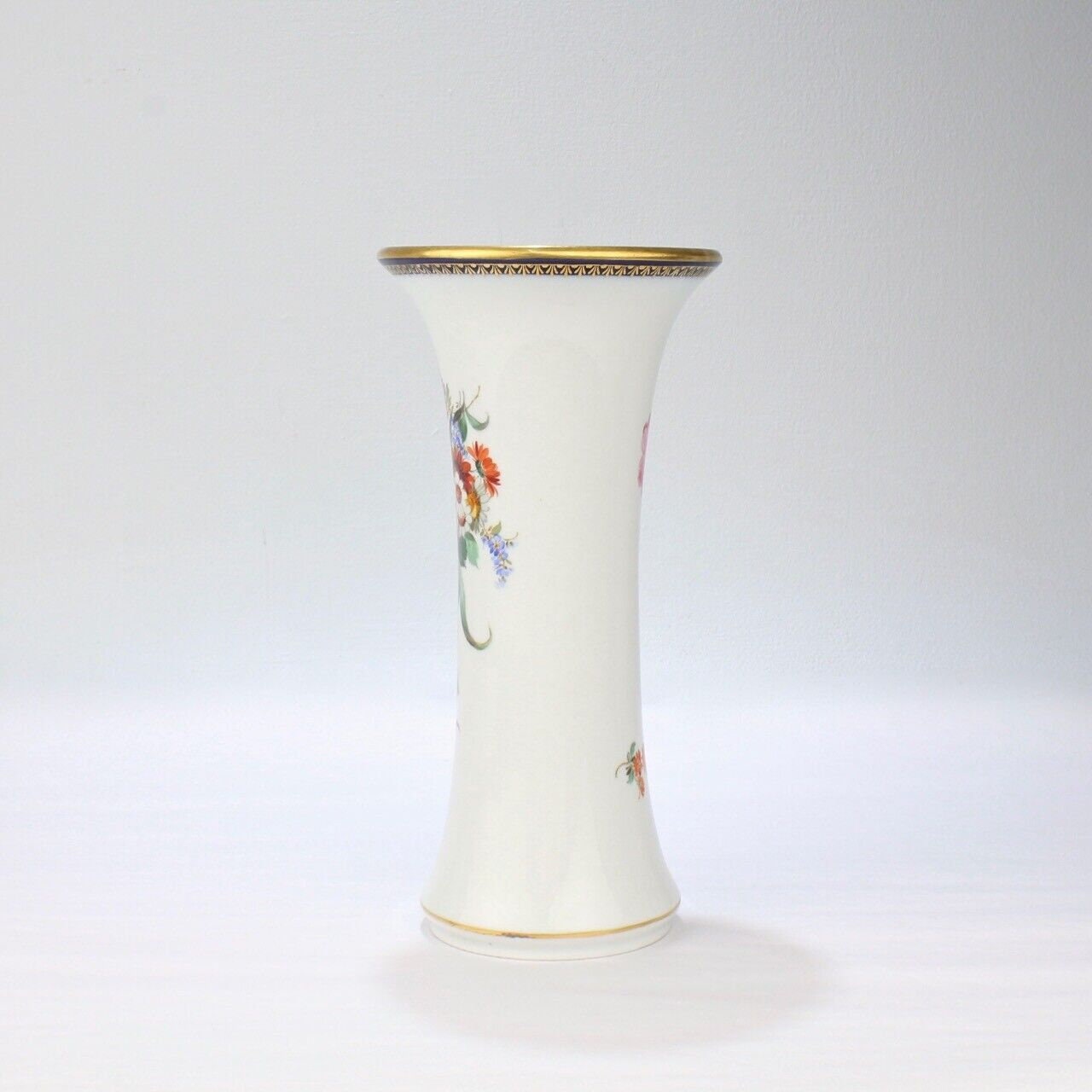 大きな古いまたはアンティークのマイセン磁器の花瓶 - コバルトブルー