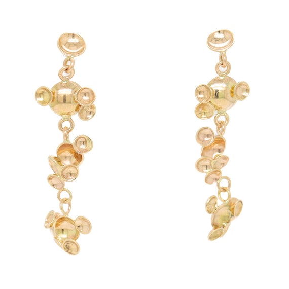 Pair of Signed 14k Gold Modernist Earrings