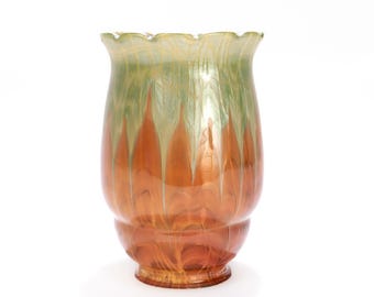 Pantalla de lámpara Flamarion de vidrio artístico Loetz antiguo Género PN II-8239