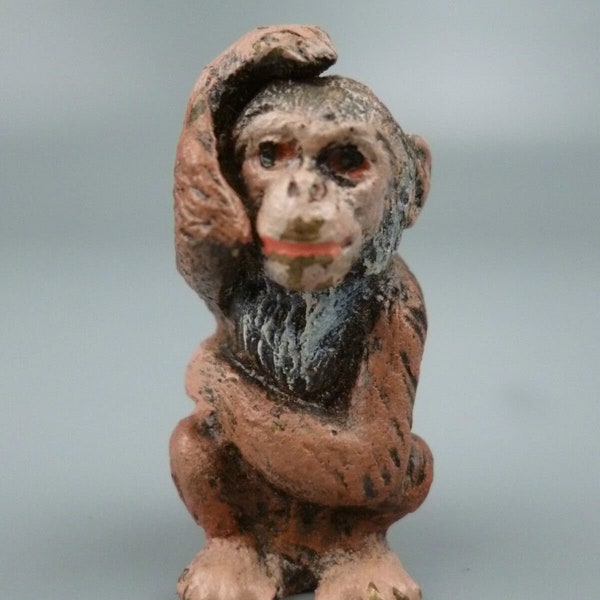 Cold Painted Austrian Bronze Seated Monkey 3 - Affe Wiener Vienna Figurine