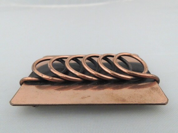 Vintage Modernist Rebajes Signed Copper Twist Bro… - image 4