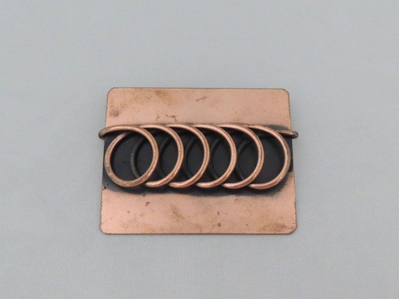 Vintage Modernist Rebajes Signed Copper Twist Bro… - image 3