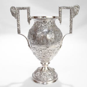 Antique Schofield Castle Pattern Repousse Baltimore Sterling Silver Sugar Jar