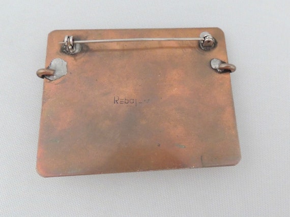 Vintage Modernist Rebajes Signed Copper Twist Bro… - image 5