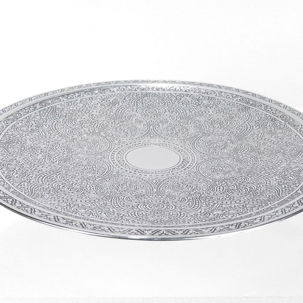 Antique Tiffany & Co Sterling Silver Persian Acid-Etched Serving Tray/Cake Stand