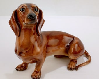 Vintage Will George Pasadena California Art Pottery Dachshund Dog Figurine