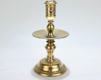 Antique 17th Century Dutch Brass Baluster Candlestick