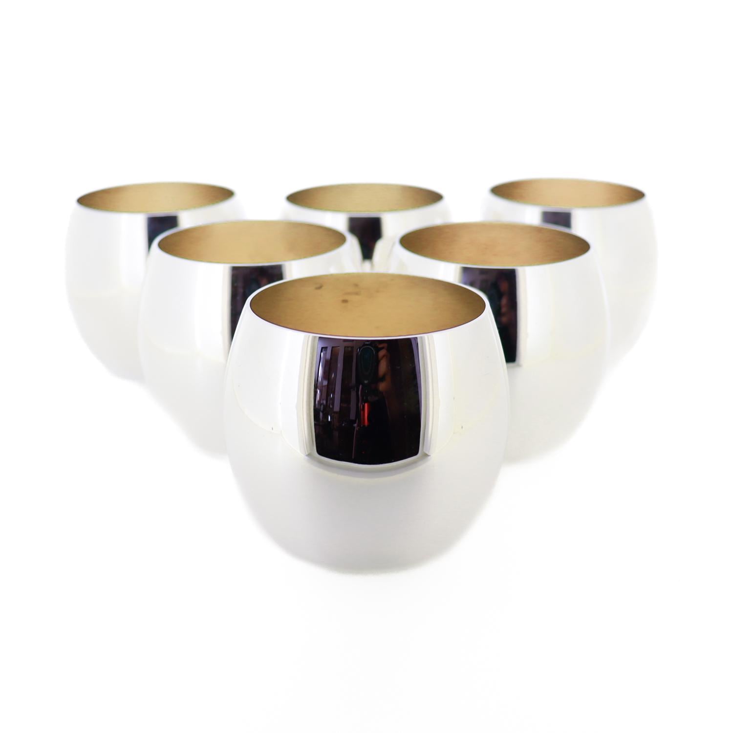 キッチン/食器 シルバーメッキ マグカップ タンブラー 4個セット