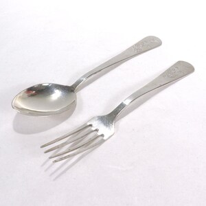 Old or Antique Chinese Export Silver Fork & Spoon