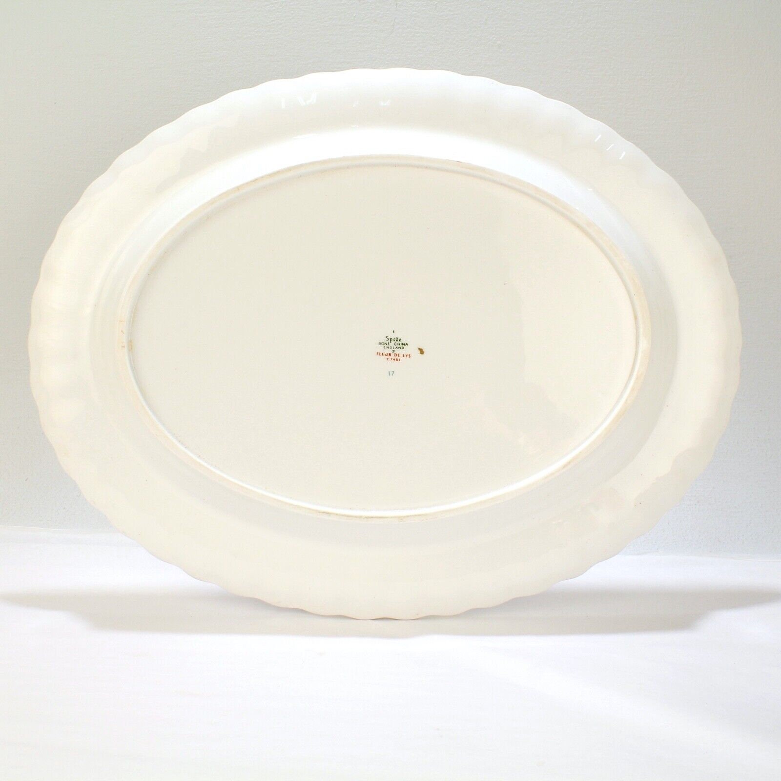 Spode Fleur De Lys Red Bone China 16" Oval Serving Platter - Gold Trim ...