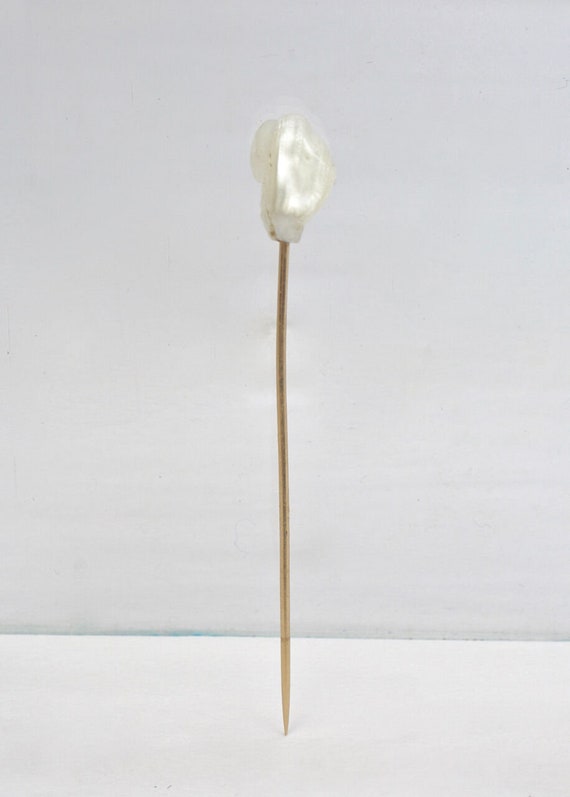 Vintage Estate 10K Gold and Baroque Pearl Stickpin