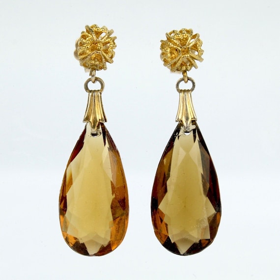 Vintage 14 Karat Gold & Glass Bead Earrings - image 1