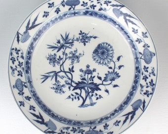 Large Antique Meissen Marcolini Period Blue Onion Pattern Porcelain Charger