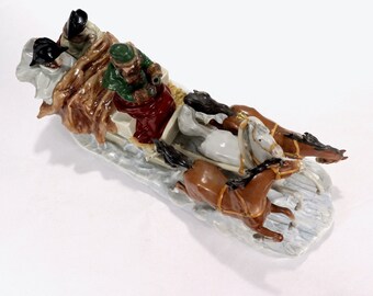 シャイベ　アルスバッハ　磁器　置物　アンティーク ヴィンテージ シーベ アルスバッハ 磁器 モスクワから逃げる