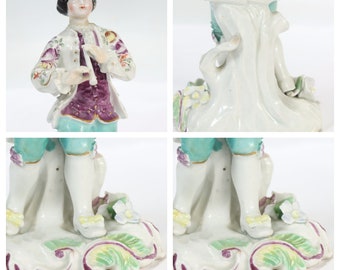 アンティーク 18 世紀 英国製 磁器製 フルート奏者のフィギュア - Etsy