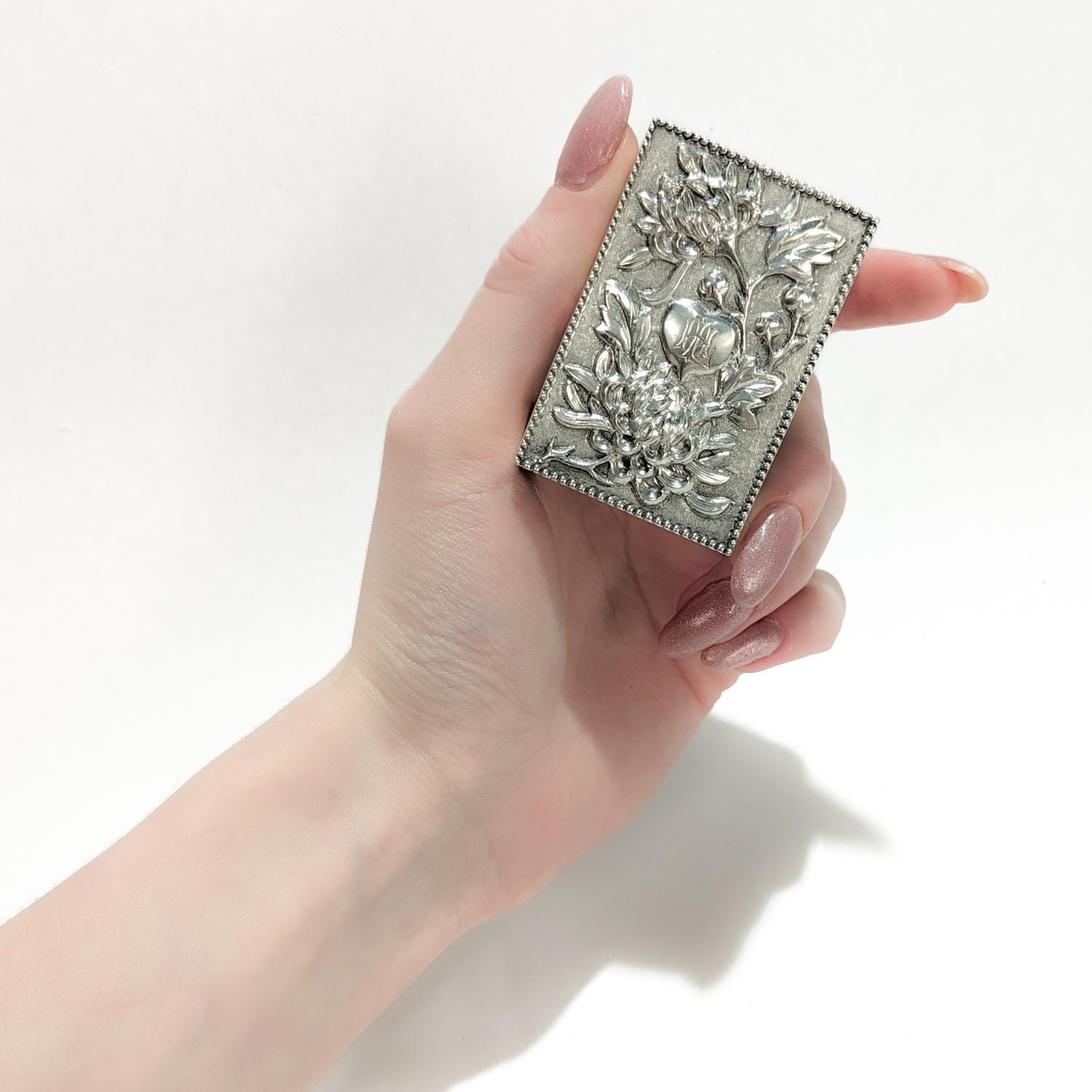 アンティーク ルエン ウォ 中国輸出 銀製 マッチ箱 菊花模様 - Etsy 日本