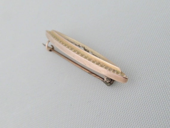 Antique Victorian 9k Yellow Gold Seed Pearl Pin B… - image 4