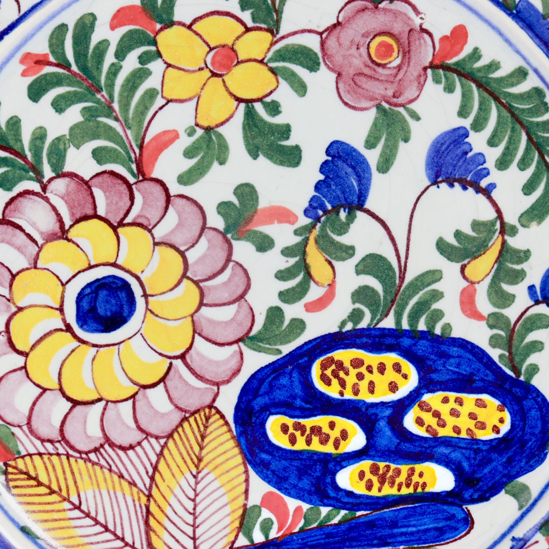  Delft フラワーモチーフ プレート 1905年製 il_fullxfull.6040066220_svbf.jpg