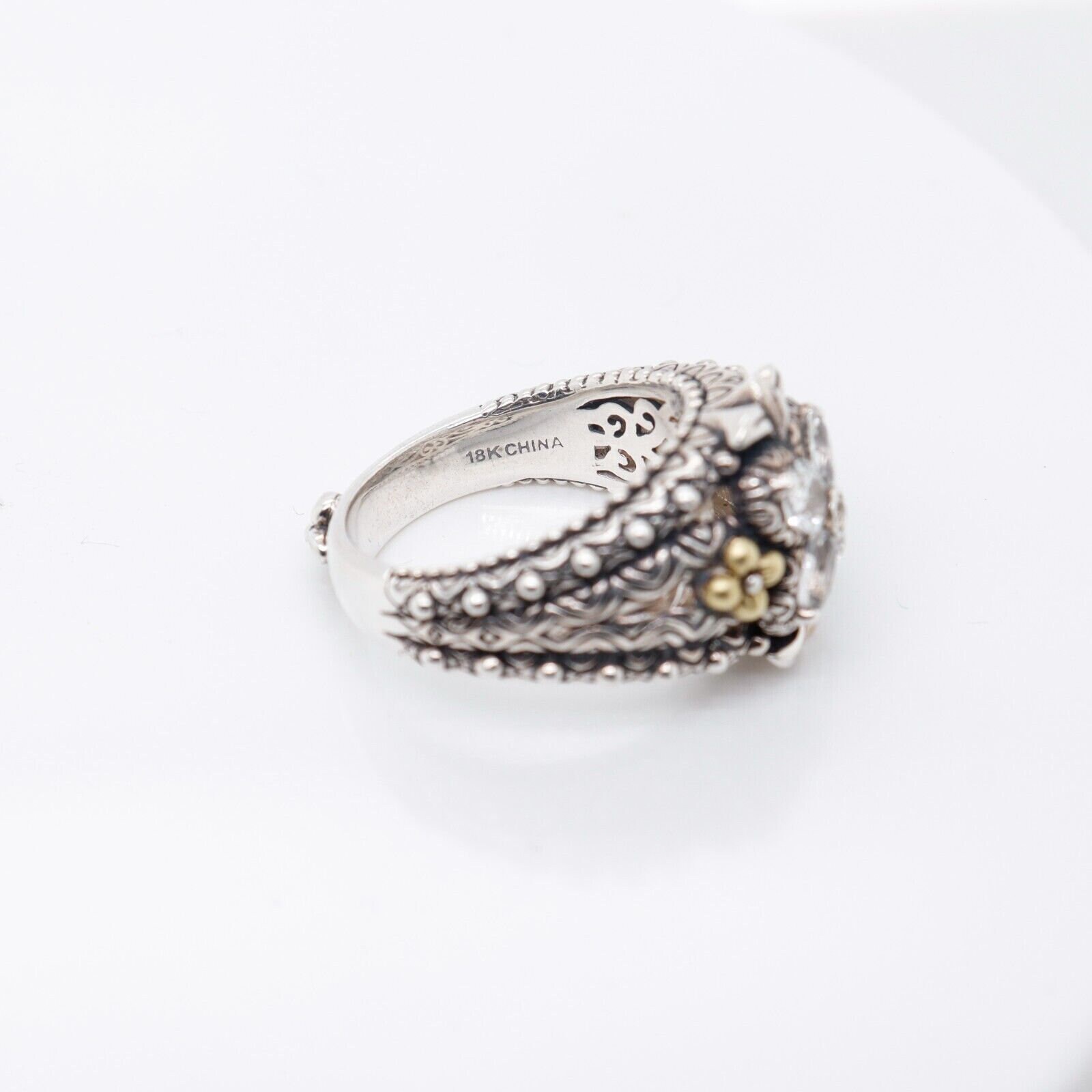 Barbara Bixby Sterling Silver, 18K Gold, and White Topaz Barbara Bixby Sterling Silver, 18K Gold, and White Topaz