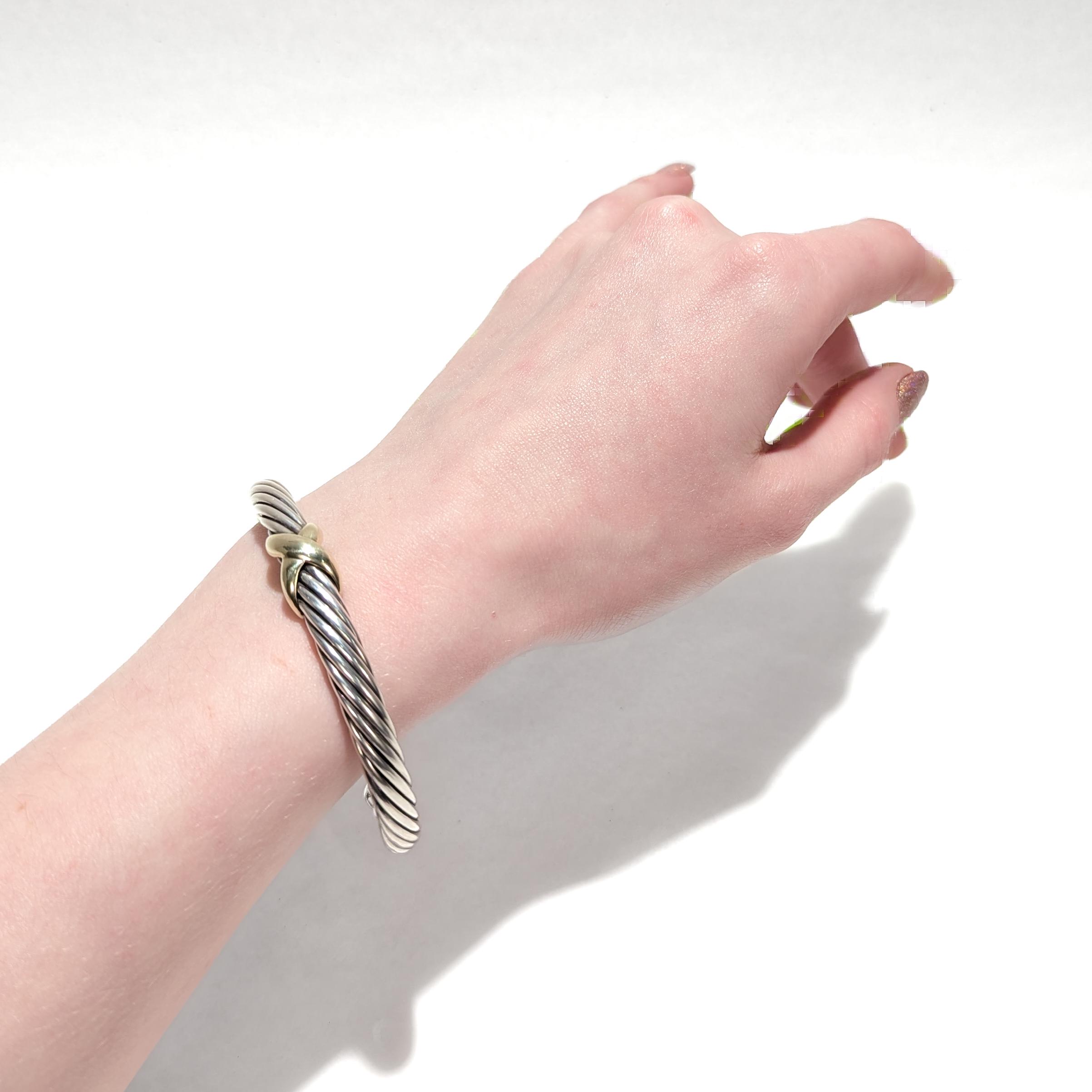 David Yurman Sterling Silver & 14K Gold X Classic Cable Station