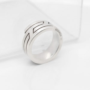 5728a- Hermès Silver Etrier Ring - Etsy
