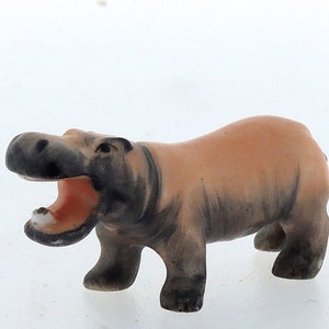 Vintage Metzler and Ortloff German Miniature Hippo Porcelain Figurine