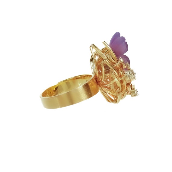 Mid-Century Modern 14k Gold, Amethyst, & Diamond … - image 8