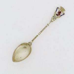 Antique Gilt Enamel & 800 Silver Barmen Germany Souvenir Spoon - 108