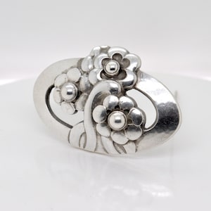 Frühe Georg Jensen Sterling Silber Blumen Brosche Nr. 28, 1925-1930