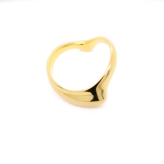Tiffany & Co. Elsa Peretti 18K Gold Open Heart Curved Band Ring - Etsy