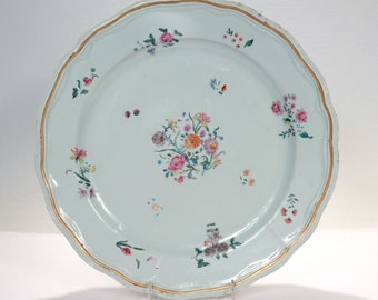 Large Antique Famille Rose Chinese Export Porcelain Charger or Plate - Kangxi