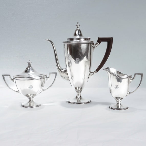 Antique Crested Tiffany & Co Sterling Silver Tea or Coffee